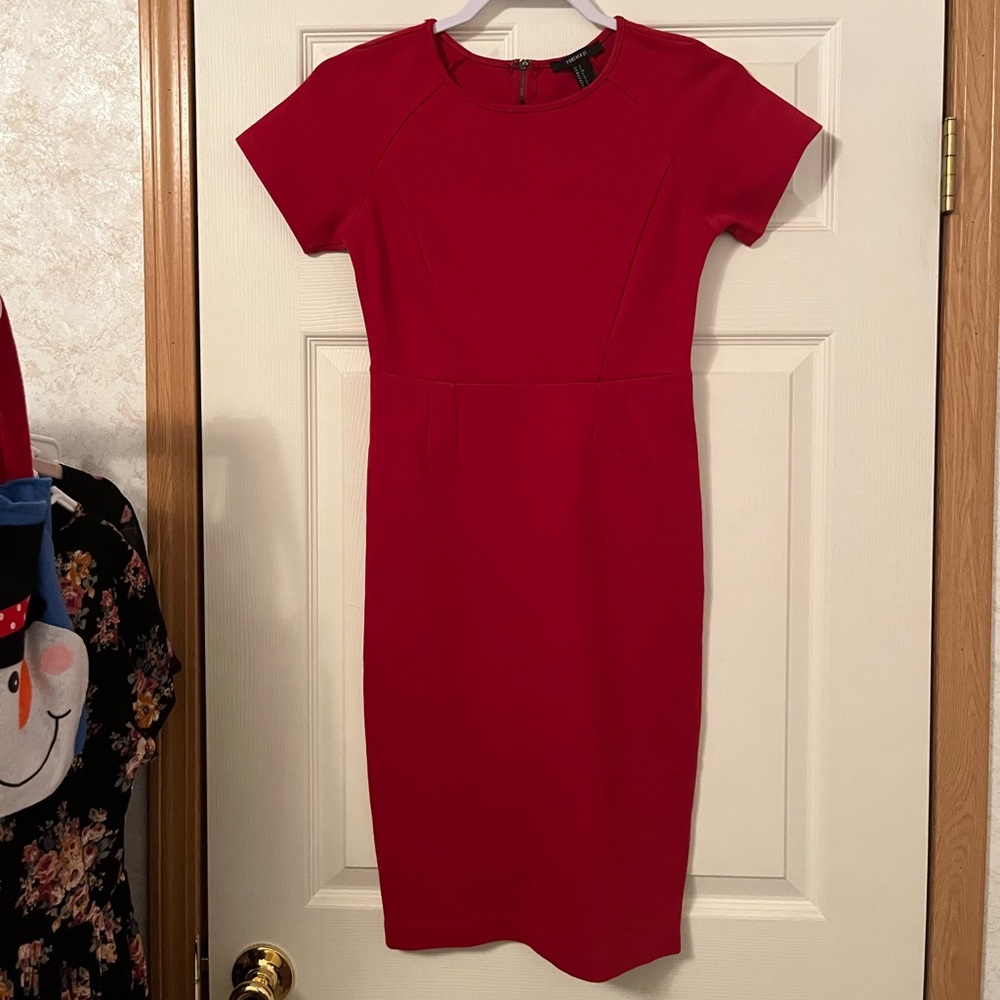 Red pencil dress